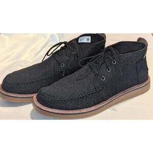 Toms Men's Chukka Boots Black Canvas Lace Up10012511 Size 13M